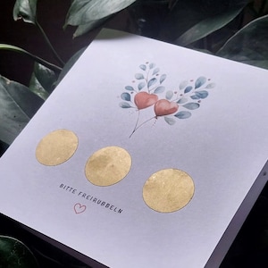 Goldene Rubbelkarte mit personalisierter Botschaft Liebe Karte Hochzeitseinladung SAVE-THE-DATE Karte Geschenk Karte Spruch Roségold