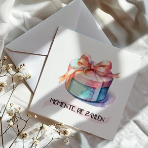 Geschenkbox für Glückwünsche oder Inspiration Watercolor Grußkarte für Geburtstage oder Dankesgrüße auch personaliserbar