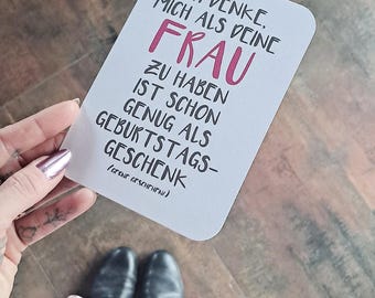Birthday card for men, funny birthday card for husband or wife, birthday card with saying and name personalization