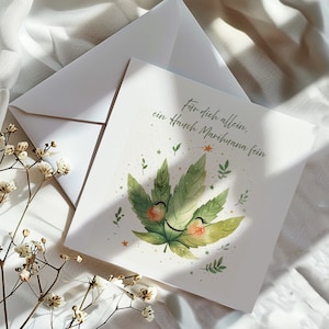 STONER Geschenk Happy Birthday Karte Marihuana Geburtstagskarte Glückwunschkarte Freundin Frau Geschenk für sie Weed Cannabis