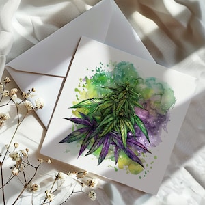 Relájate y celebra tu tarjeta de cumpleaños de cáñamo personalizada Ganja