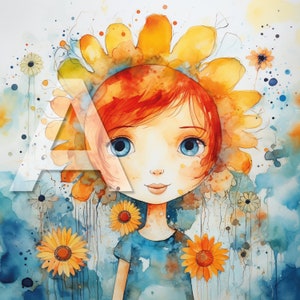 Vintage Poster Picture Flowers for Children Children&#39;s Gift Poster Art Girls Room Children&#39;s Room Picture Gift for Children Girls Room Wall Decoration
