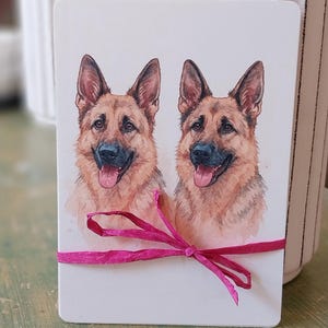 Conjunto de cartões postais de cães com 8 raças populares de cães, para amantes de cães, fãs de papelaria e amantes de animais: pastor alemão, terrier, ...