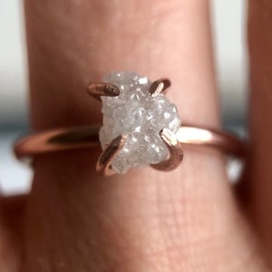 14K Raw Diamond Ring, Rough diamond ring, Engagement Rings for Women, 14K Engagement Ring, 18K Engagement Rings, Anniversary gift for her