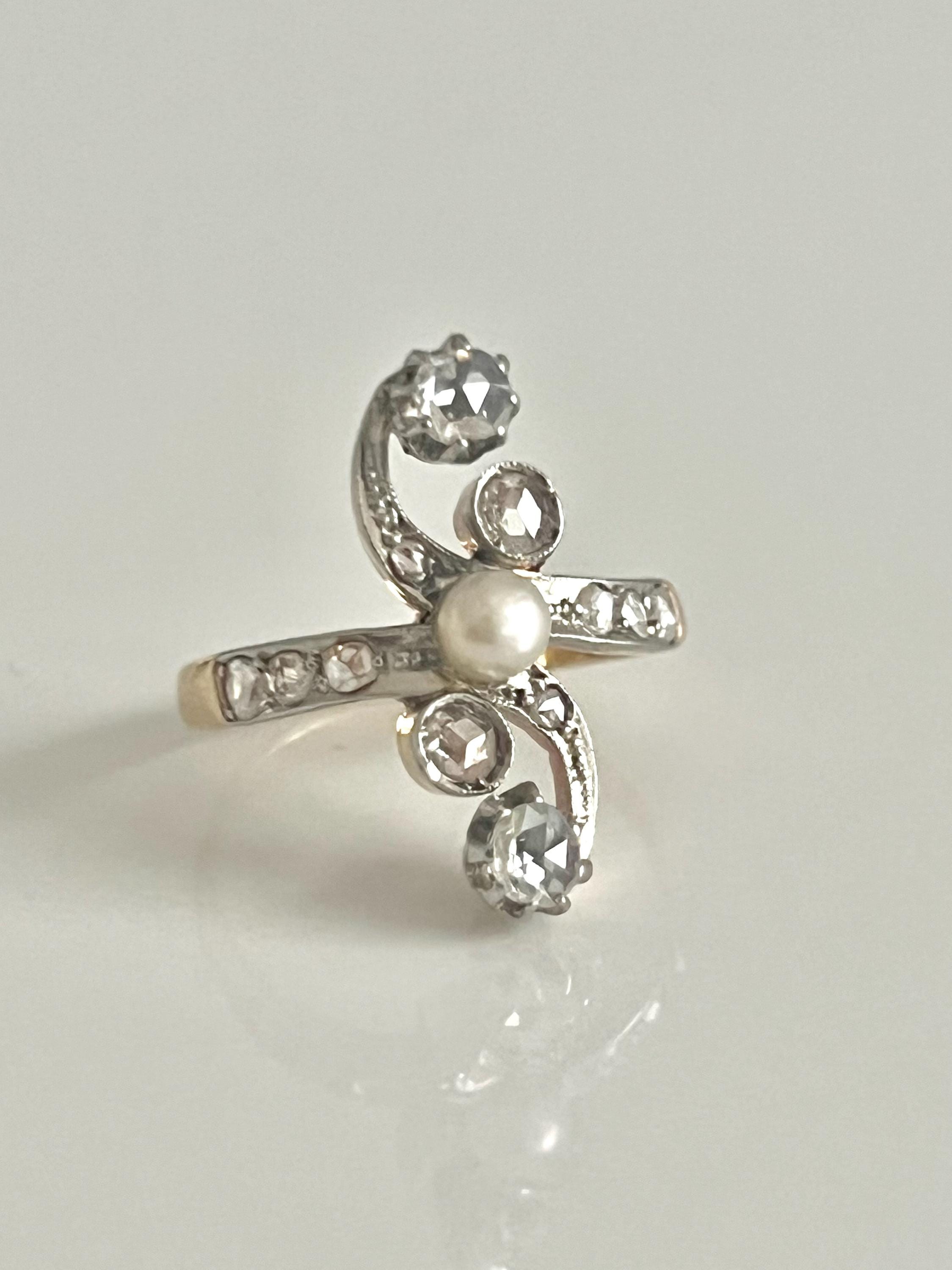 Bijoux Broche Ancienne Avec Perle et Pierre Bleue à Réparer