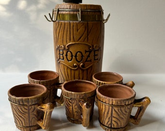 Vintage Barrel with Cups Ceramic Made in Japan