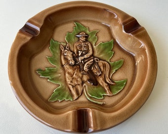Vintage Ashtray RCMP Officer and Horse