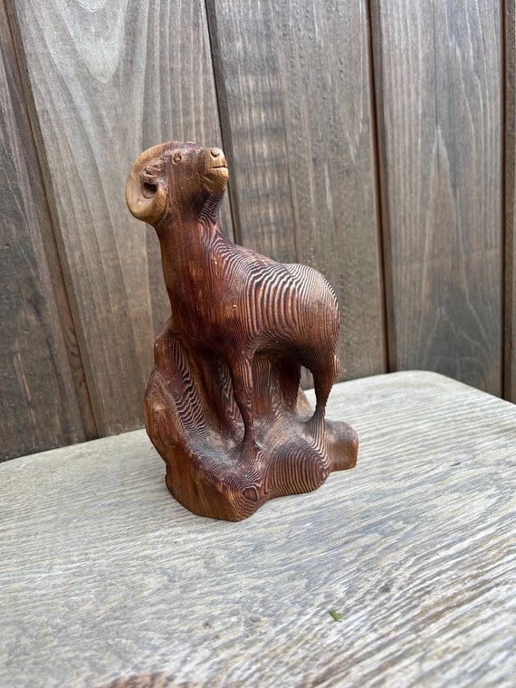 Carved Rocky Mountain Big Horn Signed Dated - Etsy 日本