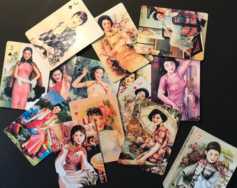 Vintage Playing Cards Asian Ladies