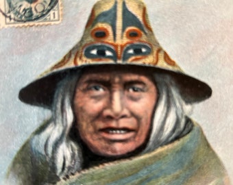 Postcard First Nations Woman Cloosh Tum Tum 1906