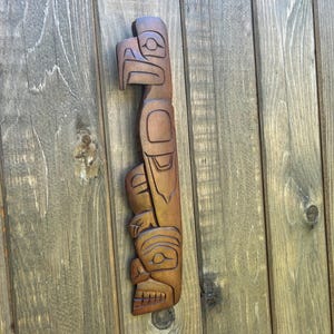 Bald Eagle and Wild Man Carving First Nations Signed