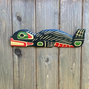 First Nations Sealion Carving Signed & Dated