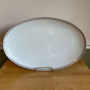 Noritake Silver Key 16&quot; Oval Serving Platter