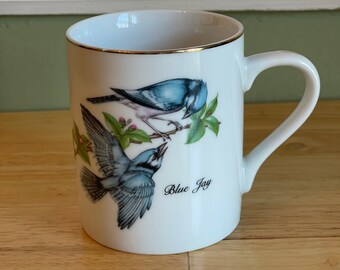 Vintage John James Audubon Porcelain Blue Jay Mug