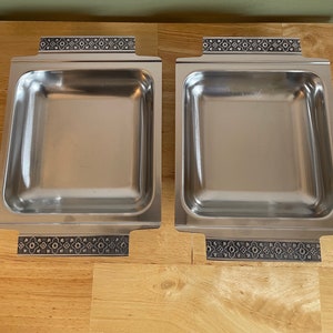 Vintage Mid Century Made in Japan Stainless Steel Serving Dishes/2