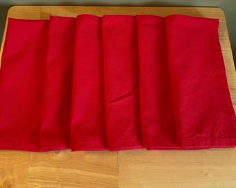 Vintage Red 100% Cotton  Napkins