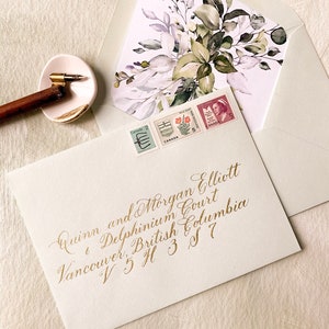 Andenken Flatlay Kalligraphie Umschlag