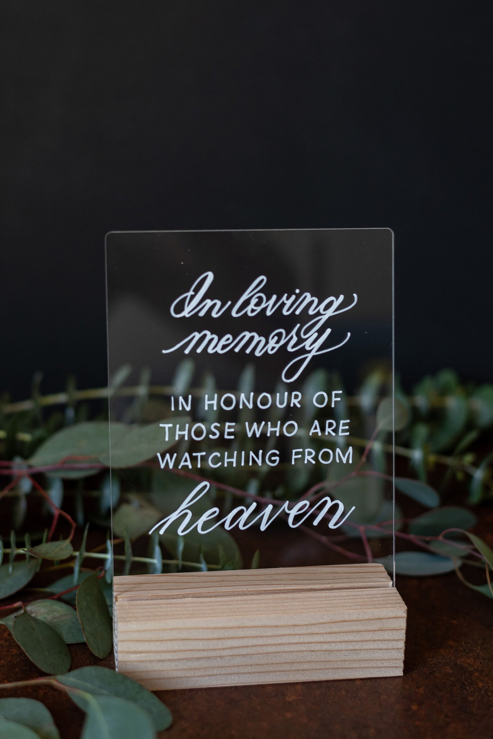 Acrylic 5x7 in Loving Memory Sign With Wooden Base Etsy