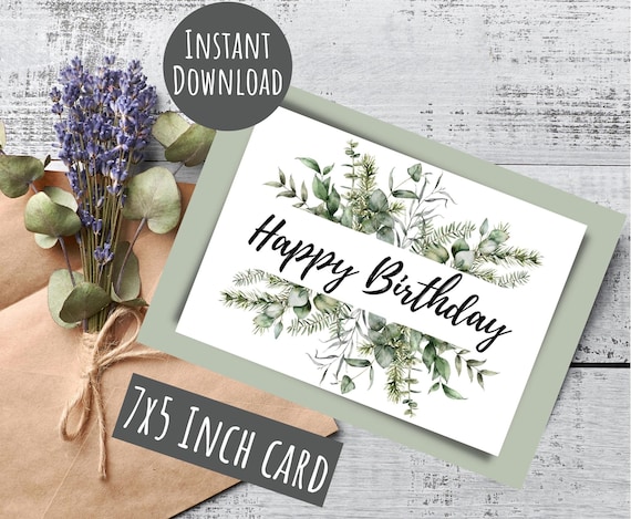 Printable Birthday Card Happy Birthday Card Digital Birthday | Etsy