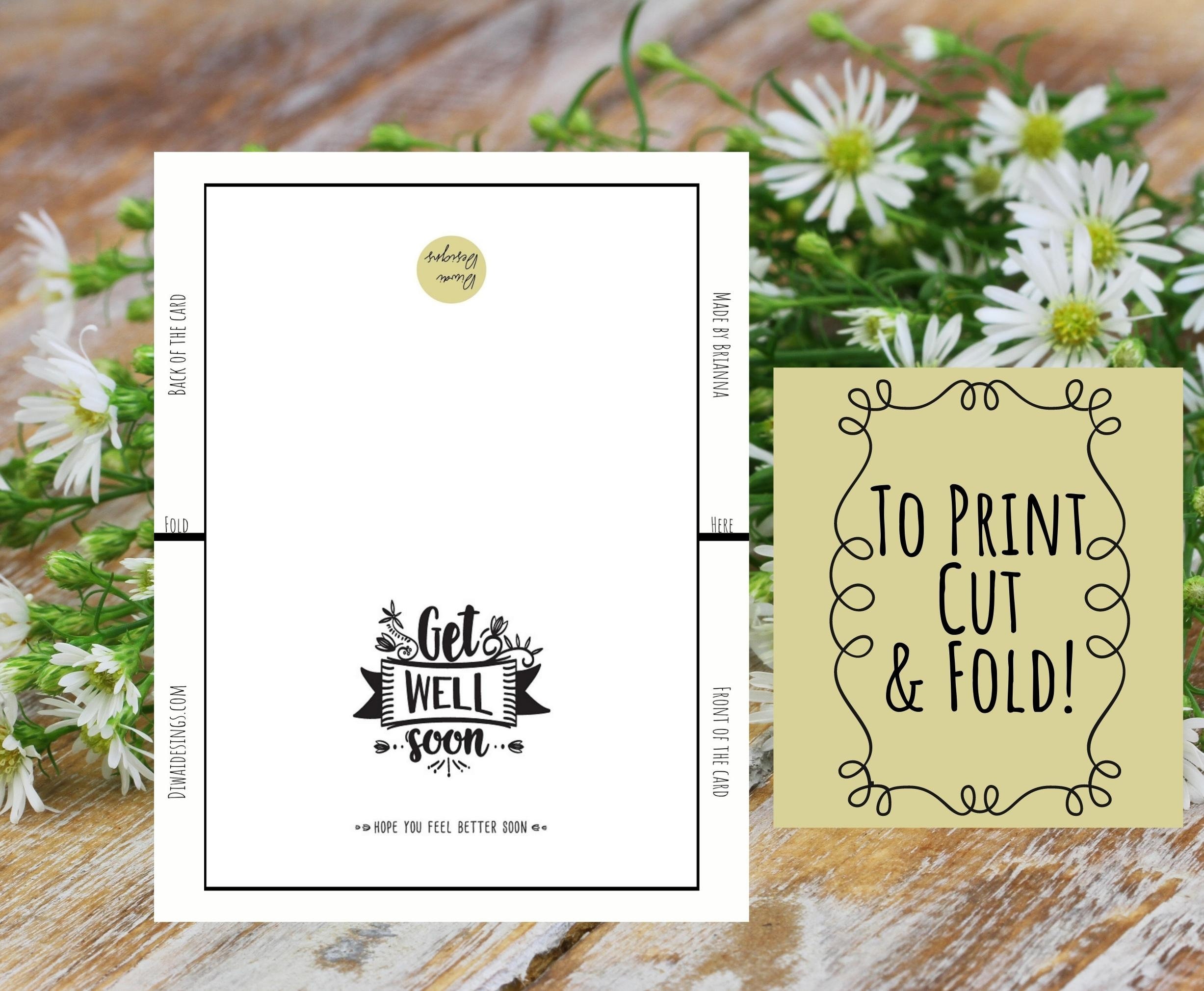 Printable Get Well Card Get Well Card Get Well Card Get - Etsy
