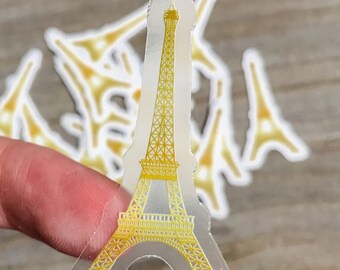 Eiffel Tower Vinyl Sticker | Computer Decal | Paris Sticker | Clear Vinyl Sticker