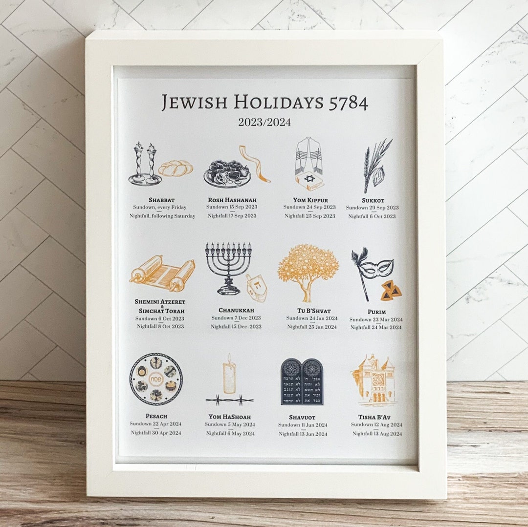 Jewish Calendar Print 5784 Physical Print - Etsy