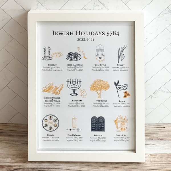 Jewish Calendar Print 5784 | Physical Print