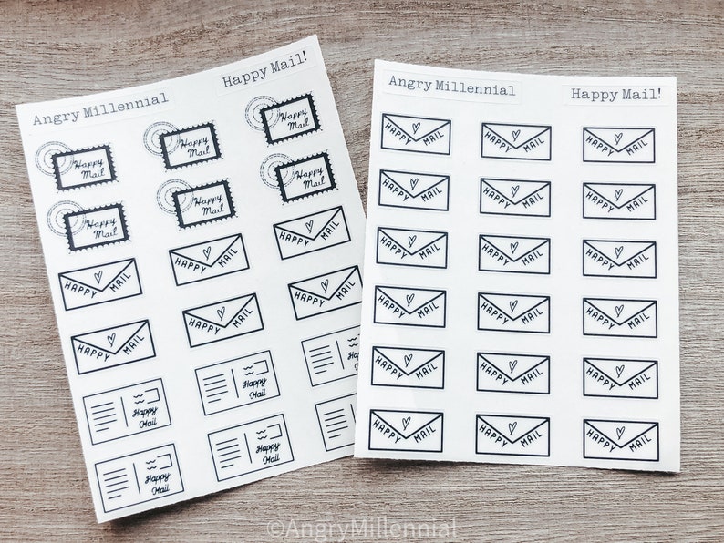 Small Happy Mail Planner Sticker Sheet - Etsy