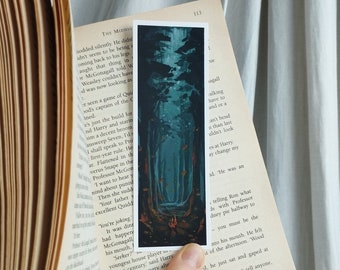 Marque-page lueur feu de forêt - impression d&#39;une peinture acrylique originale par Claire Williams, cadeau unique pour les lecteurs et les amoureux de la nature