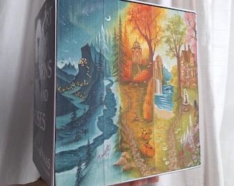 ACOTAR Series Hand-Painted Book Edges: Fantasy Book Decor by Claire Williams Art