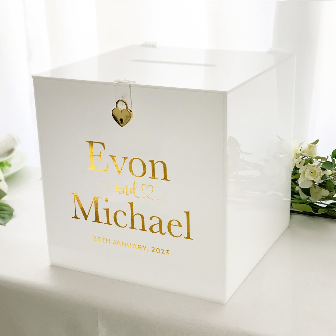 Personalized Acrylic Wedding Card Box With Padlock - Etsy Australia