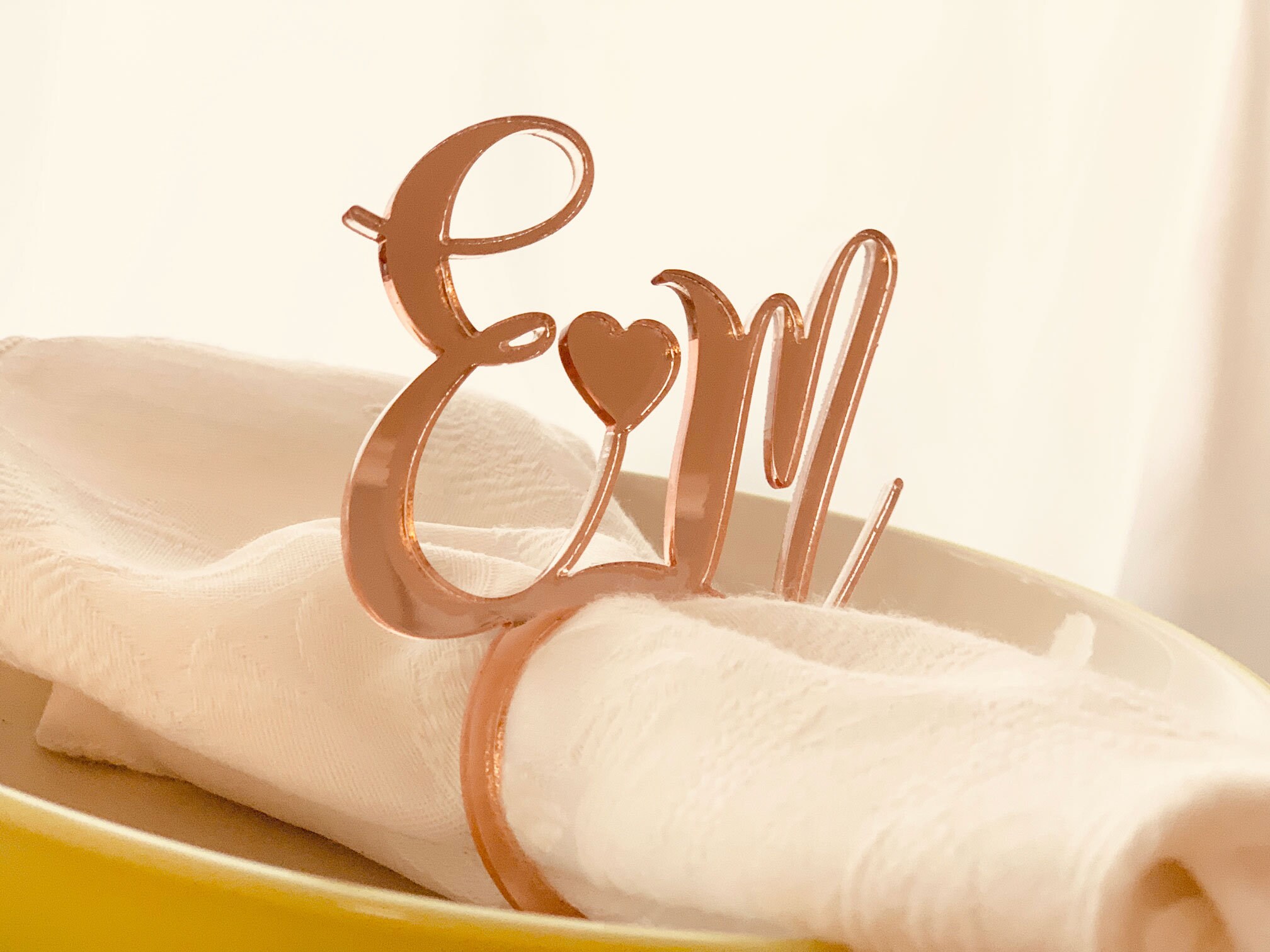 Wedding Napkin Rings Initial Napkin Rings Couple Initial Etsy Canada