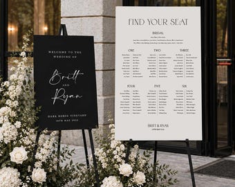 Personalised A1 & A0 Wedding Sign Set – Welcome Sign and Seating Chart