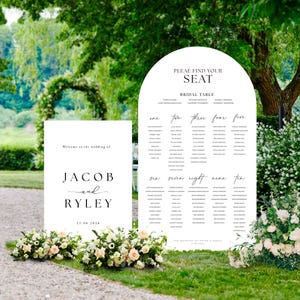 Set of 2 (A1+140cm H) Wedding sign Package: Welcome + Seating chart, Foamboard or Acrylic