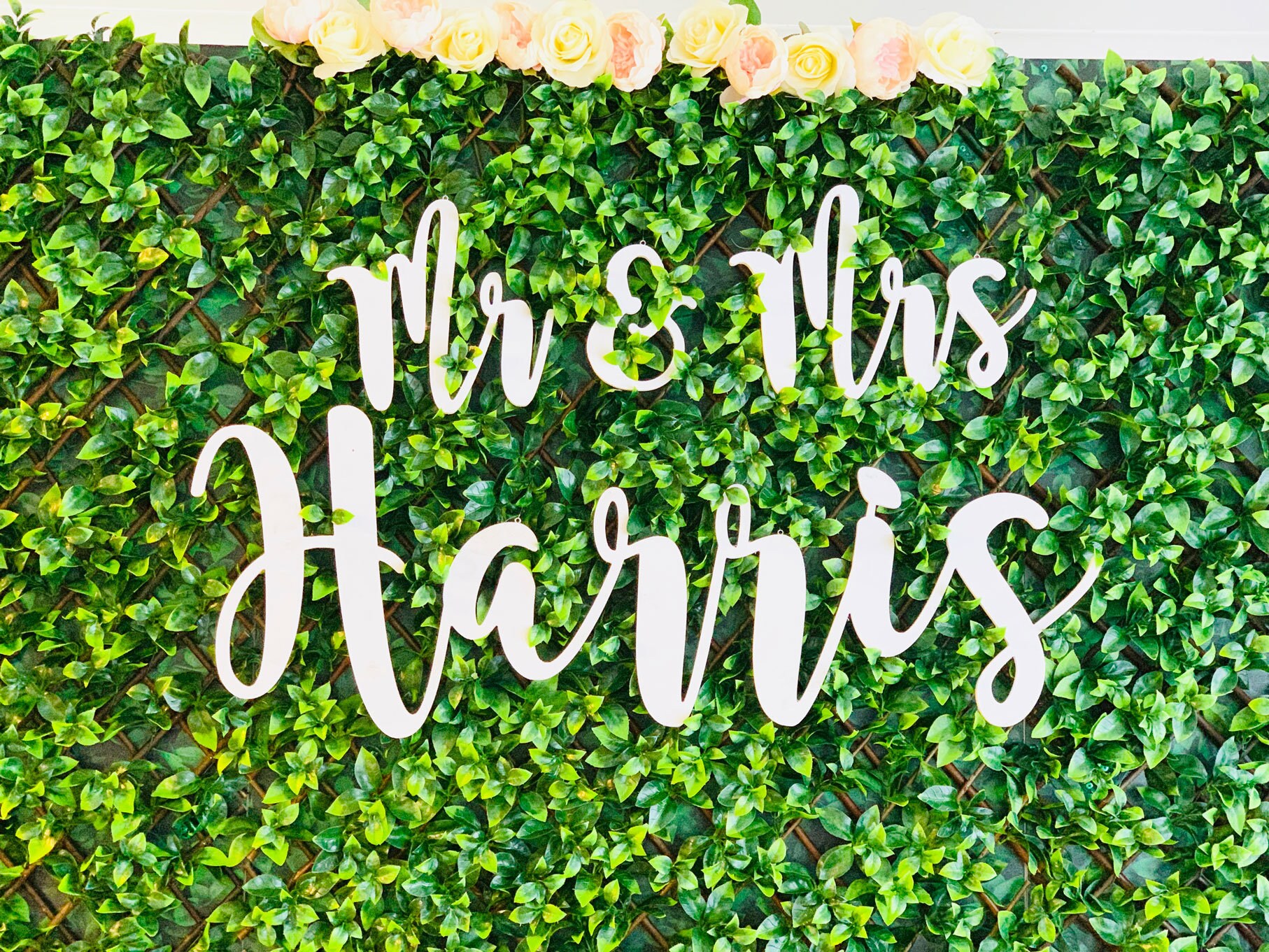 Wedding Backdrop Sign, Boxwood Backdrop Sign , Wedding Signage Mr&mrs