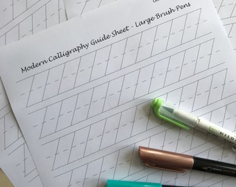 Calligraphy Guide Sheets - Large Brush Pens