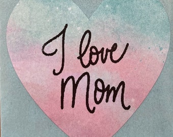 Amo la mamma - Adesivi a forma di cuore