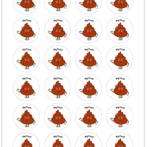 Printable Poo &amp; Pee Toilet Stickers - Avery Labels #2309 - Etsy Canada