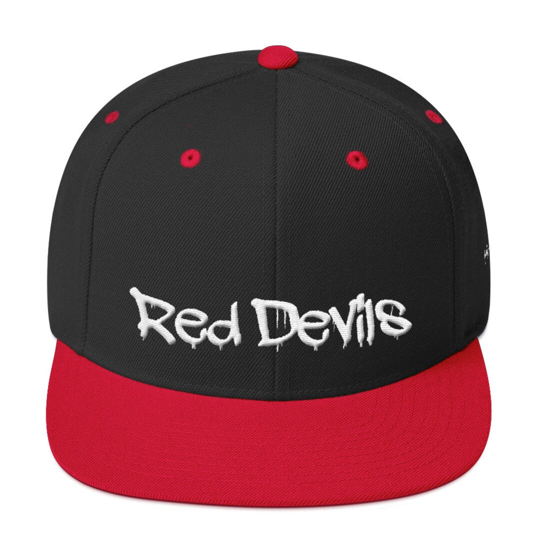 Manchester United 'red Devils' Snapback Football Hat 3 Etsy