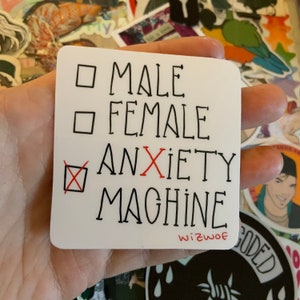 Non Binary Sticker | Anxiety Sticker | LGBTQ Pride Sticker | Queer Pride Sticker