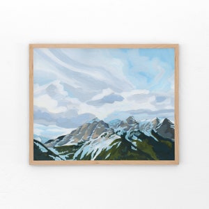 MOUNT RUNDLE LANDSCAPE Fine Art Print of Original Painting, Canadian Rocky Mountains, Landscape Wall Art, Home Decor, Canmore Alberta, Banff