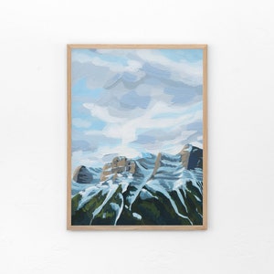 MOUNT LAWRENCE GRASSI Fine Art Print of Original Painting, Canadian Rocky Mountains, Landscape Wall Art, Home Decor, Canmore Alberta, Banff