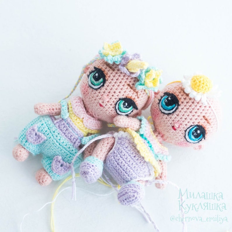 Pattern embroidery eyes on crochet dolls | Etsy