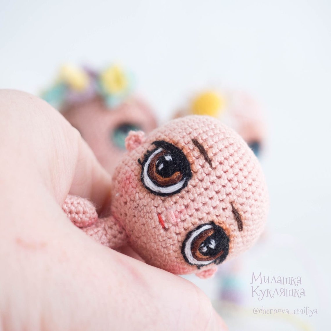 Pattern embroidery eyes on crochet dolls Etsy