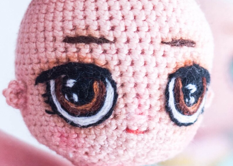 Pattern embroidery eyes on crochet dolls Etsy