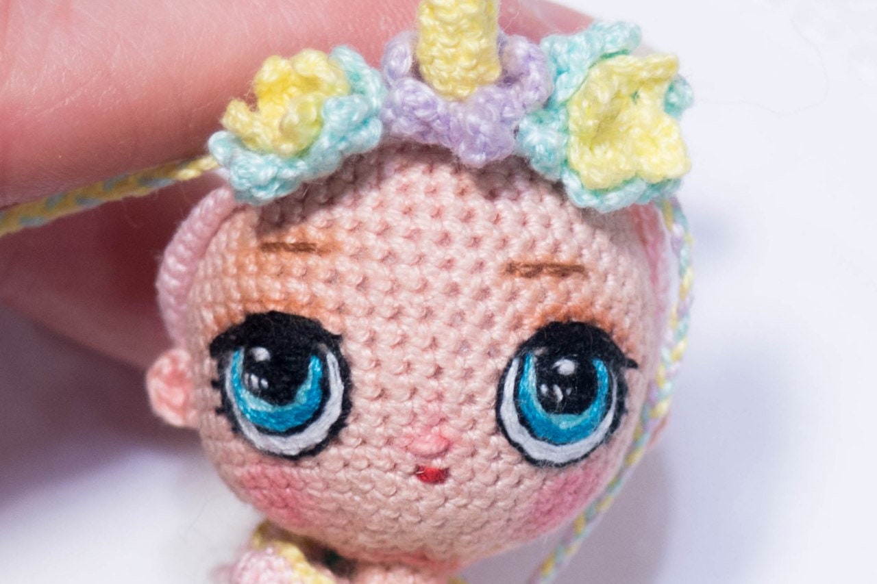 Pattern embroidery eyes on crochet dolls Etsy