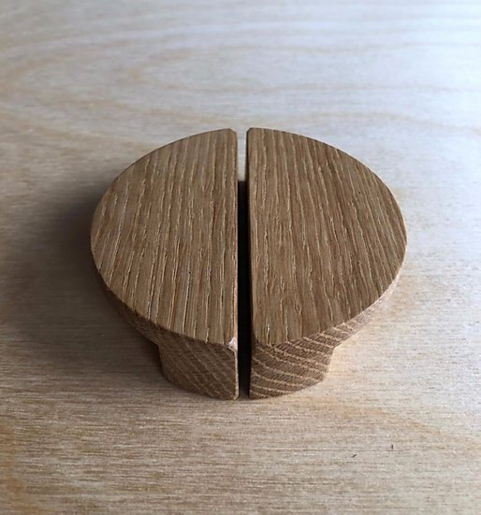 Small Oak Circle Handles Set for Wardrobe Kitchen and Etsy