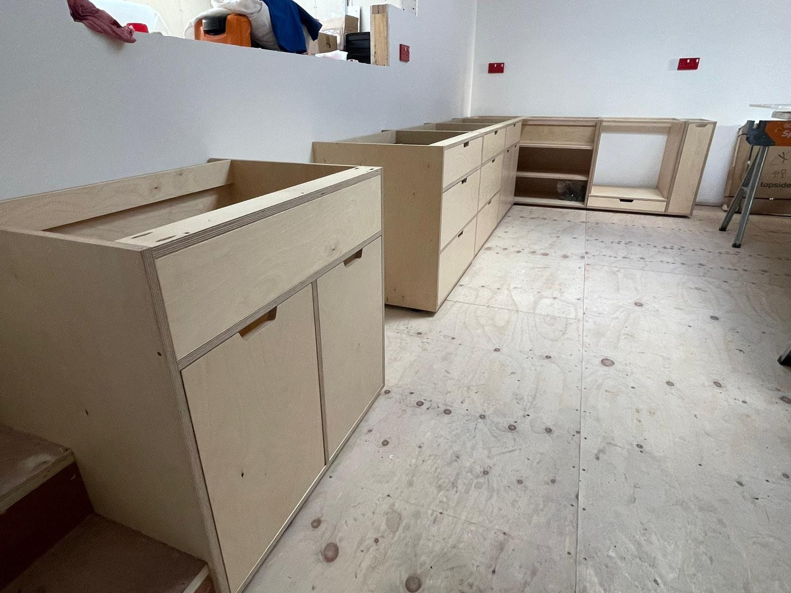 Premium Birch Ply Kitchen Units, Birch Plywood Base Units, Custom