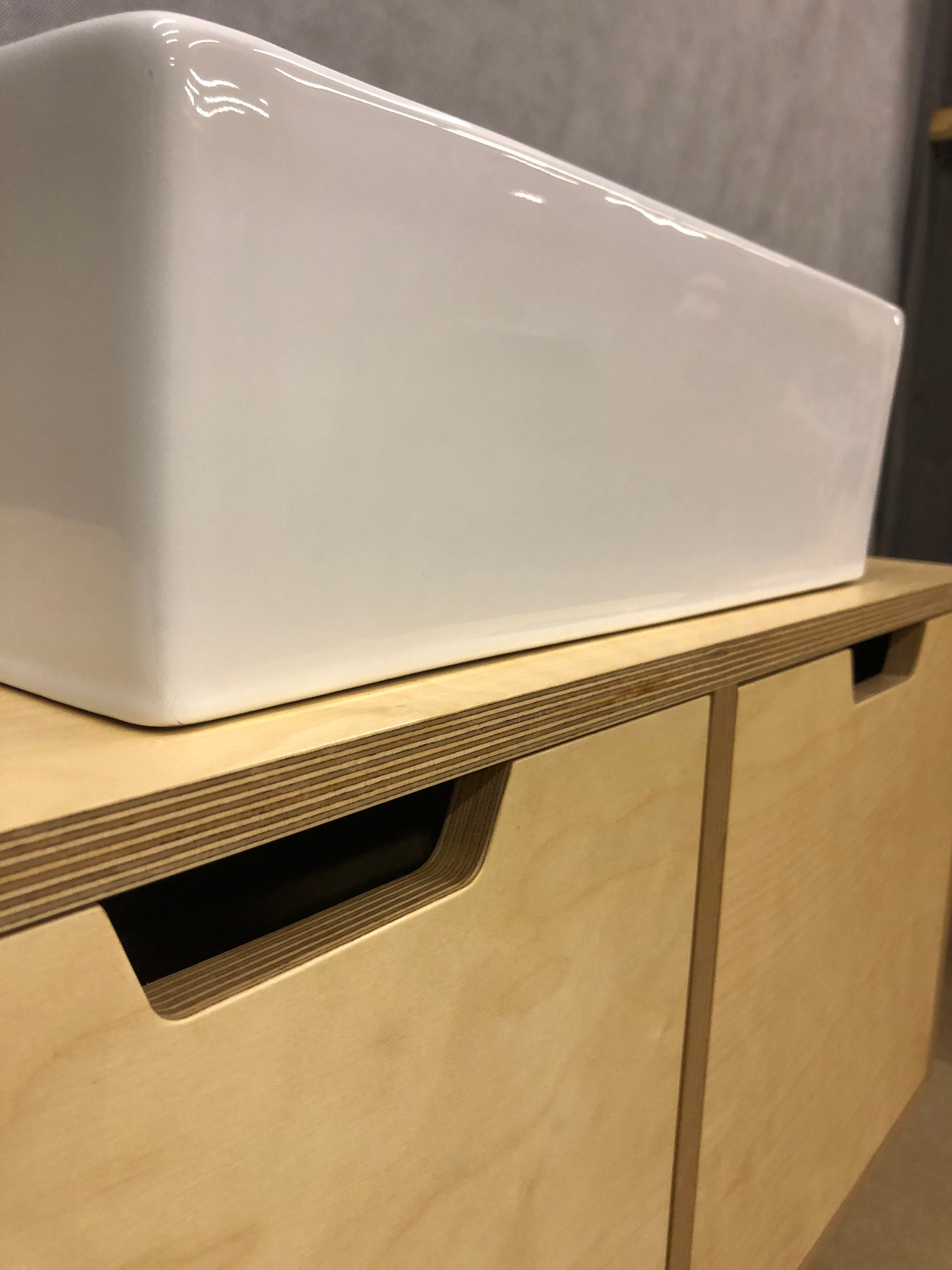 Wall Mounted Birch Plywood Bathroom Vanity Unit / Floating Etsy Australia