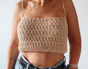 INDIE TOP, Pdf, Downloadable, Diy, Beginner, Pattern, Pattern, Padrão, Top, Croptop, T-shirt, Tee, Crochet, Crochet, Uncinetto, Crochet